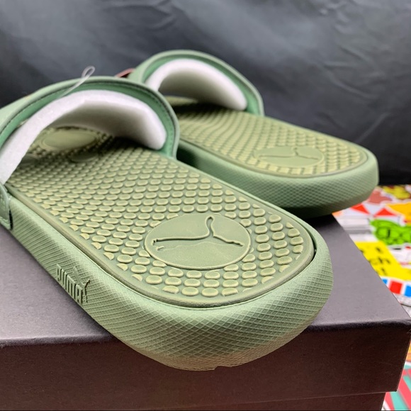Puma Cool Cat Grass Green Women’s Slides - Picture 8 of 9